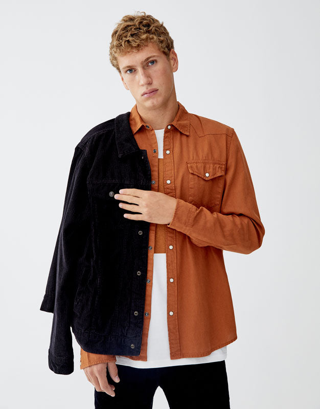 Kasuri Jersey Button-Up