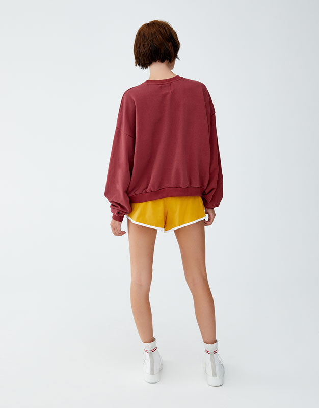 Bardot neckline top sweatshirt