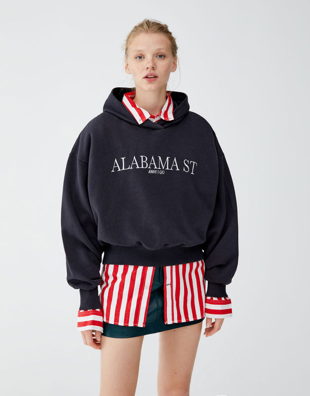 Bardot neckline top sweatshirt